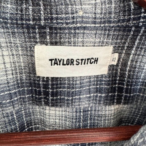 Taylor Stitch Blue and White Plaid Casual Button Down Shirt - Picture 4 of 5